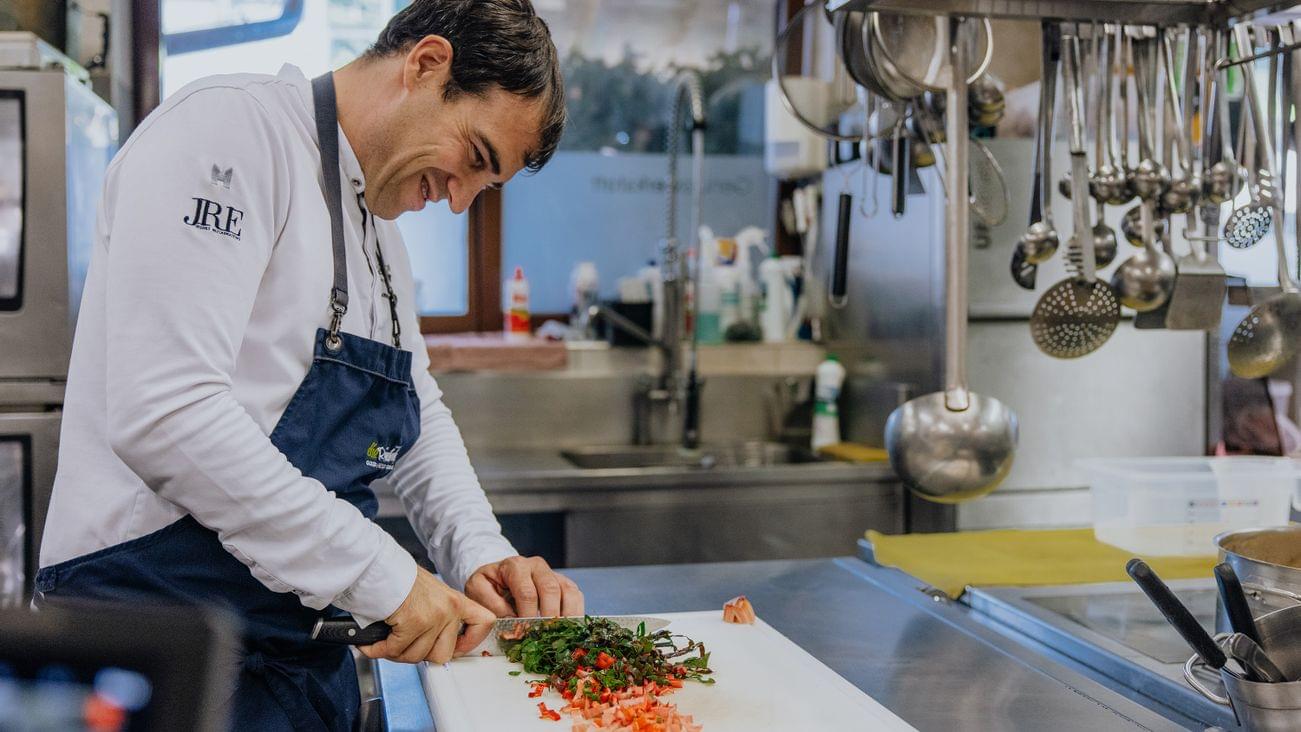 Andreas Herbst in the Riederalm kitchen